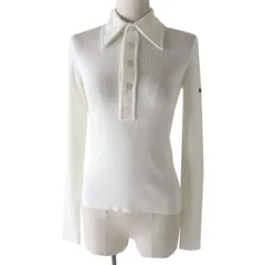 極美品◎正規品  定257400円 LOUIS VUITTON ルイヴィトン 1AA99T 22AW シンリブロングスリーブポロトップ/長袖ポロシャツ ホワイト XS 伊製のサムネイル