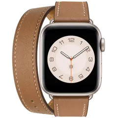 二重巻き型 ライトブラウン+スターライトバックル_384041mm コンパチブル アップルウォッチ バンド コンパチブル apple watch バンド レディース レザー 本革 2重巻き 細い iWatch Series 987654321SESE2全機種対