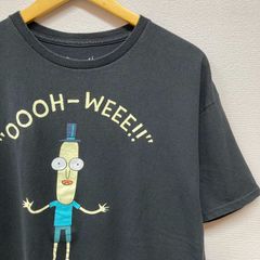 古着　XL　リックアンドモーティ　キャラクター　Tシャツ　クルーネック　黒