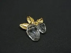 ■美品■ SWAROVSKI スワロフスキー ストロベリー 苺 ピンブローチ ピンバッチ アクセサリー レディース ゴールド系×クリア DG5657