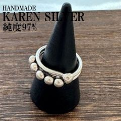 新着 レディース シルバーリング カレンシルバー ハンドメイド エスニック 純銀 Karen Silver  #155 メキシカンジュエリー
