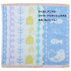【ジャガードタオル：ねこにゃん】ウオッシュタオル34×33㎝