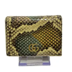グッチ　GUCCI パイソン柄 長財布 マーモント　イエロー【未使用・柄希少】 グッチ 財布 希少モデル【鑑定済】GUCCI 二つ折り財布
