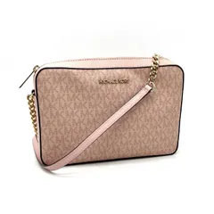 【中古】良品 MICHAEL KOSE マイケルコース ロゴ レザー チェーン  ショルダー  バッグ eH0778N