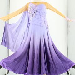 薄紫 フレアスリーブ 社交ダンスドレス - メルカリ