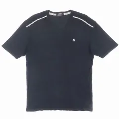 BURBERRY BLACK LABEL バーバリーブラックレーベル ホース刺繍 Tシャツ カットソー 半袖 Vネック トップス 3 L 黒 メンズ 【中古】
