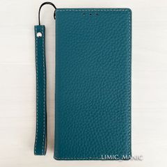 【本革製】iPhone 14 / 13 手帳型 スマホ ケース マグネット レザー 磁石 マグネット式 グリーン 緑 緑色 アイフォン