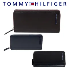 トミーヒルフィガー TOMMY HILFIGER ラウンドファスナー長財布 ロゴ レザー メンズ 31tl13x025 BOX付