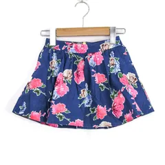 ケイトスペード スカート ボトムス フレア 花柄 キッズ 女の子用 4サイズ 青×ピンク×緑 Kate Spade 【中古】