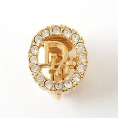 MOG25552 美品 Christian Dior クリスチャンディオール イヤリング 片耳 ラインストーン CDロゴ アクセサリー