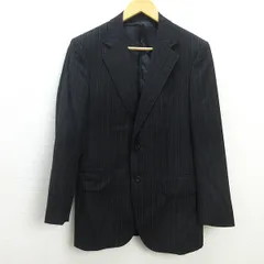 H■バーバリー/BURBERRY LONDON 背抜き仕立て ストライプテーラードジャケット/春夏【92-80-170】黒/MENS■93【中古】