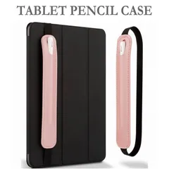 アップルペンシル タッチペン タブレット ケース カバー Apple Pencil NEK レザー ゴムバンド付き スタイラス ペン ケース アップル ペンシル iPad ペンホルダー 紛失防止 7987186 (ピンク)