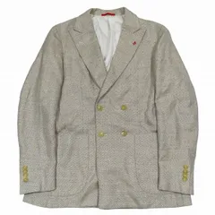 イザイア ISAIA テーラードジャケット ブレザー 背抜き ダブルブレスト サイドベンツ 46 サンドベージュ/10YBA11 メンズのサムネイル