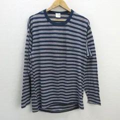 z■ノースフェイス/NORTH FACE ボーダーロンT/カットソー【L】紺/men's/30【中古】■