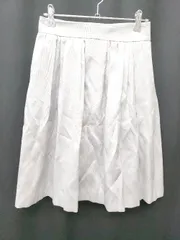 ◇ Θ UNITED ARROWS ユナイテッドアローズ 光沢　ギャザー 膝丈 フレア スカート サイズ36 シルバー レディース P  【1408200023956】