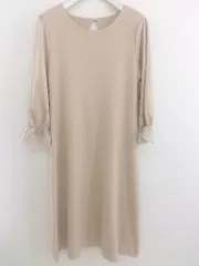 ◇ Debut de Fiore デビュー ド フィオレ 長袖 膝下丈 ニット ワンピース サイズ38 ピンクベージュ系 レディース P  【中古】 【1208260002126】