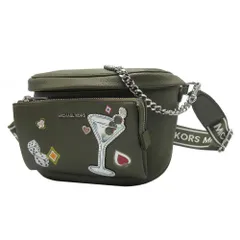 【新品】マイケルコース 35F5S04M8V バッグ ショルダーバッグ MICHAEL KORS SLATER メタルロゴ カクテル パッチ プリント ミディアム チェーン スリングパック 斜め掛け アウトレット レディース