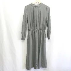 ◇ ⊇ ROPE PICNIC ロペピクニック 綺麗め フレア 長袖 ロング丈 ワンピース サイズ38 グレー系 レディース E  【1410100000852】