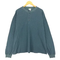 古着 80年代 エルエルビーン L.L.Bean ストライプ柄 ヘンリーネック ロングTシャツ ロンT メンズXL ヴィンテージ/eaa461254