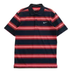 サイズ：M NIKE GOLF ナイキゴルフ  半袖ポロシャツ ボーダー柄 ブラック系 [240101496774] ゴルフウェア メンズ ストスト