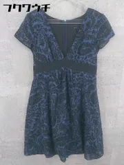◇ UNTITLED アンタイトル 総柄 半袖 膝下丈 ワンピース サイズ2 ブルー系 レディース 【中古】 【1002802447983】