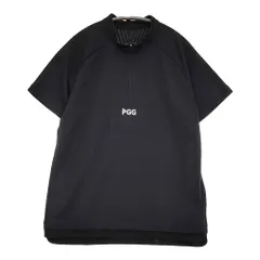PGG/PEARLY GATES ハーフジップ ゴルフウェア サイズ5 半袖Ｔシャツ カットソー ブラック メンズ ピージージー/パーリーゲイツ【中古】5-0806S♪