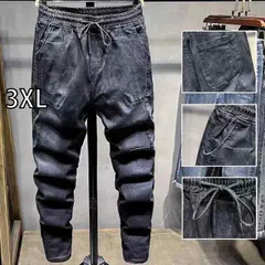 [3XL]メンズ ファッション 服 男性用 オシャレ シンプル 大人 かっこいい 大きいサイズ ストリート 紳士服 九分丈 ジーンズ ストレッチ スリムフィット クロップド パンツ テザー ロング パンツ