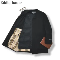 エディーバウアー Eddie bauer ダウンライナー付き 裏地チェック柄 ハーフ ステンカラーコート バルマカーンコート ビジネス カジュアル アウター M ブラック メンズ
