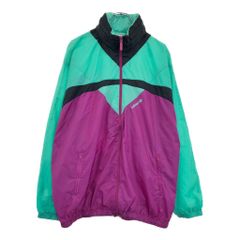 90s アディダス ナイロンジャケット XL 紫 レトロ 切替 オーバーサイズ 