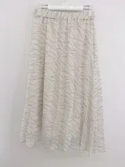 ◇ Techichi テチチ 総柄 ロング フレア スカート サイズF ライトベージュ系 グレー系 レディース P  【中古】 【1209280001670】