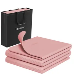 Readaeer ヨガマット トレーニングマット 折り畳み式 183cm×61cm 厚め 6mm TPE素材 無臭 防音 収納バッグ付き 軽量 持ち運び・収納便利 ストレッチマット エクササイズマット フィットネスマット ピラティスマット