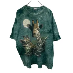 GILDAN 半袖プリントTシャツ 2XL グリーン タイダイ ギルダン プルオーバー アニマルプリント 古着卸 アメリカ仕入 a705-6501