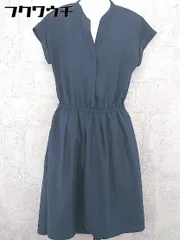 ◇ ◎ Perle Peche ペルルペッシュ ウエストゴム フレンチスリーブ ロング ワンピース サイズ38 ネイビー レディース 【中古】 【1002802187698】のサムネイル