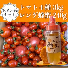 トマト４種類３ｋｇ＋れんげ蜂蜜２４０ｇセット
