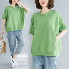 Tシャツ レディース 半袖 カットソー 春 トップス 夏 秋 ドルマン 袖 大きめ Tシャツ