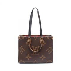 ルイ・ヴィトン LOUIS VUITTON トートバッグ オンザゴーMM モノグラムジャイアント リバース M45321 PVCコーティングキャンバス レザー オンザゴーMM レディース Used A