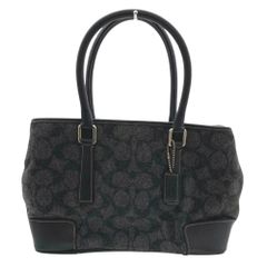 COACH コーチ ハンドバッグ 7723  ウール シグネチャー 黒 ブラック レディース シンプル