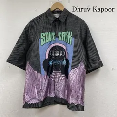 USED 古着 シャツ、ブラウス 半袖 Dhruv Kapoor ドゥルーフカプール 半袖 シャツ グラフィック ロゴ プリント ボタン チェック