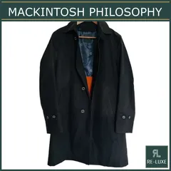 【SALE】MACKINTOSH PHILOSOPHY (マッキントッシュフィロソフィー）無地 BLACK 黒 コットン ステンカラーコート ライナー付_TS241012-41