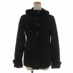 ナチュラルビューティーベーシック NATURAL BEAUTY BASIC ダッフルコート アウター フード 総裏地 ウール 絹 シルク混 S 黒 ブラック /IR ■GY08のサムネイル