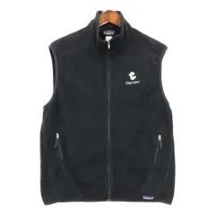 patagonia パタゴニア SYNCHILLA シンチラ フリース ベスト アウトドア 企業ロゴ ブラック (メンズ L) 中古 古着 R0465