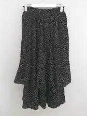 ◇ OLIVE des OLIVE ハート柄 ティアード ロング ギャザー スカート サイズF ブラック　ホワイト レディース  【中古】 【1208170009918】