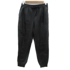 ザラ ZARA ジョガーパンツ フェイクレザーパンツ ロング丈 無地 S 黒 ブラック /YS11
