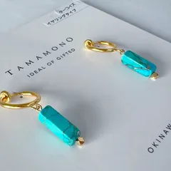 天然石ターコイズのイヤリング（サージカルステンレス316Lタイプ）
