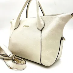 【良品】 FURLA フルラ ハンドバッグ ショルダーバッグ 2way ホワイト 白色 ゴールド金具 レディース