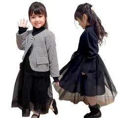 [mitsuhada] 女の子 卒園式 入学式 卒業式 【最新シリーズ】 チュール付き フォーマル アンサンブル ガールズ ワンピース ジャケット ボレロ 小学生 保育園 幼稚園 結婚式 発表会 七五三 卒園式 ブラック (110)