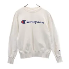 チャンピオン ロゴプリント 長袖 トレーナー S ホワイト系 Champion スウェット レディース 古着 【231220】
