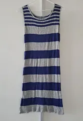 ニット ノースリーブ ドレス/ノースリーブ ドレス/夏 ドレス/ストライプ ボーダー柄 ワンピース