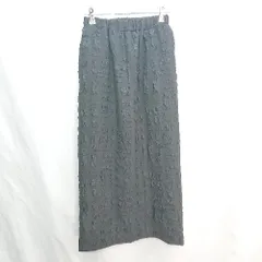 ◇ Θ Sugar spoon ウエストゴム ジャガード生地 チェック柄 ロング丈 フレア スカート サイズF ブラック レディース E  【1412090029349】