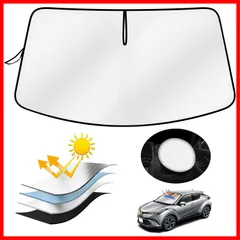 UVカット サンシェード 高密度生地 サンシェード 日焼け防止 車種専用設計 劣化防止 2016年12月-現行 断熱 CHR 簡単着脱 遮光フロントシェイドTOYOTA 折り畳み式サンシェード 車用サンシェード 収納袋付き に適用 内装パーツ C-HR 車用品